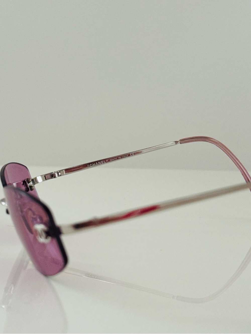 RARE 🍒 Vintage Chanel pink rimless 4002 CC sunglasses. - Picture 7 of 7